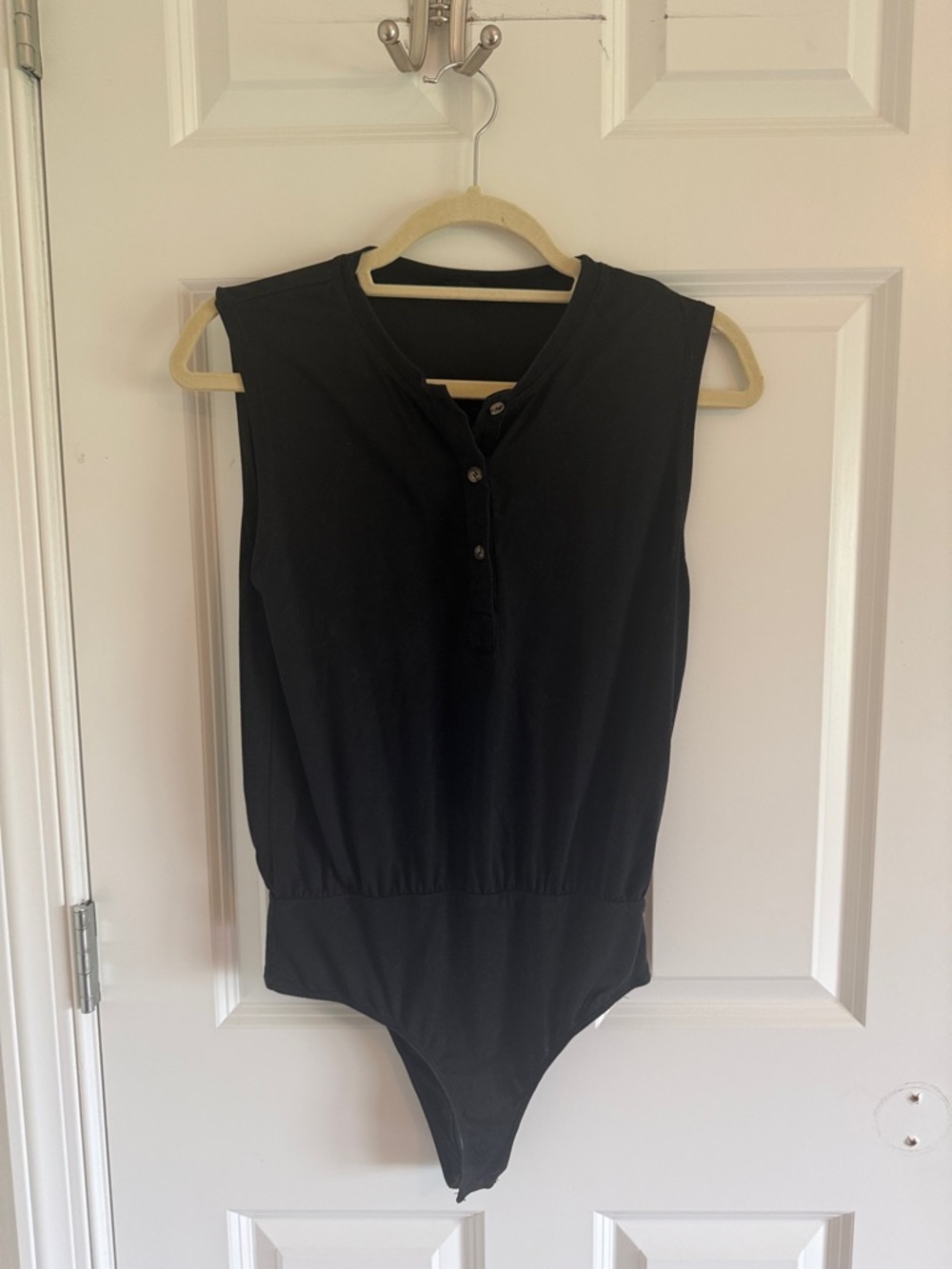 Heyson Sleeveless Black One-Piece Bodysuit Size Medium